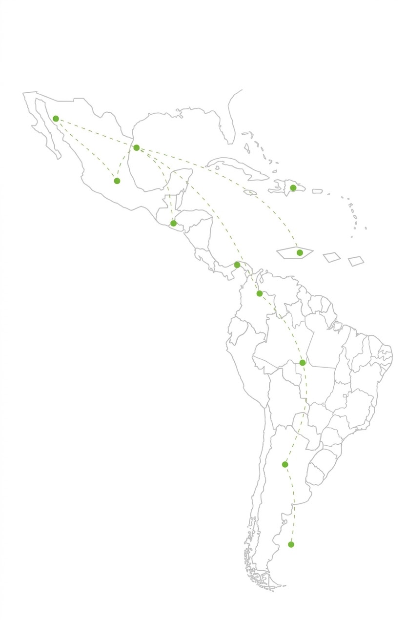 Commercial relationships and market coverage across the Americas.